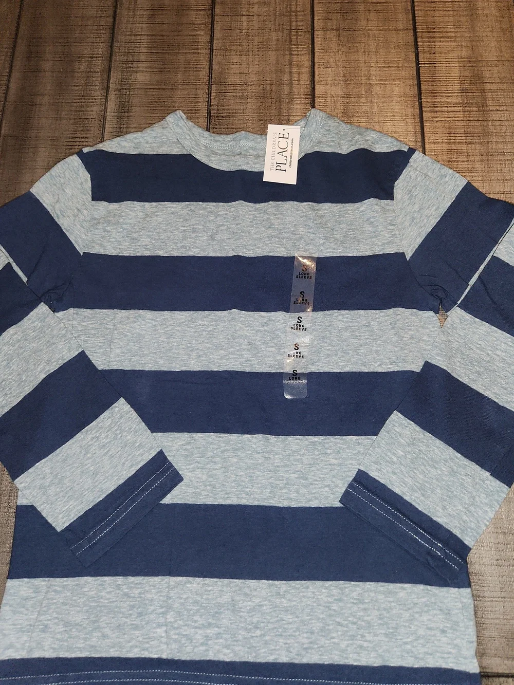 NWT The Children's Place Navy and Light Blue Striped Long Sleeve Shirt